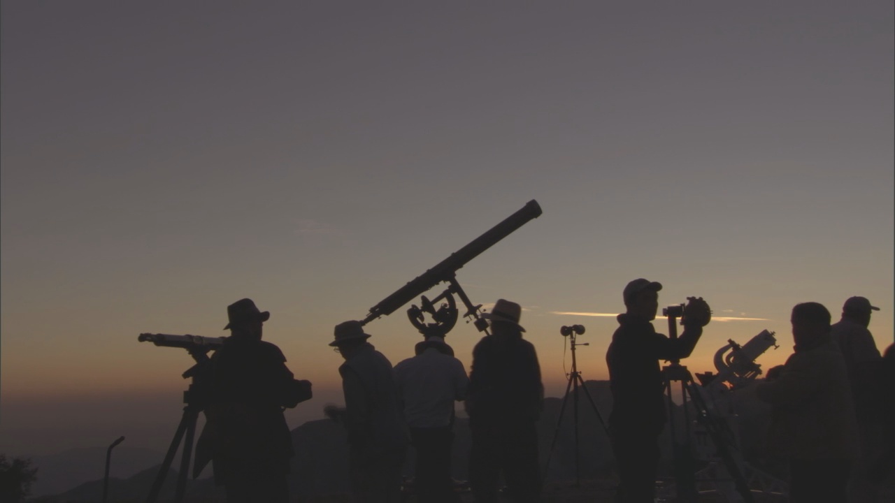 Venus Transit Telescopes after sunset